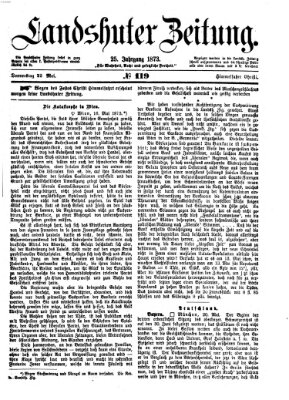 Landshuter Zeitung Donnerstag 22. Mai 1873