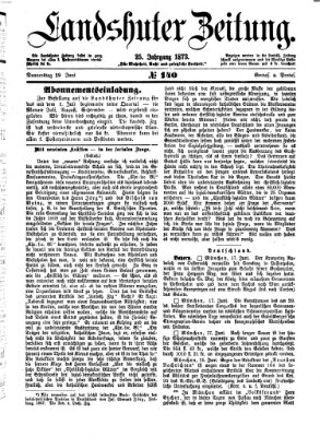 Landshuter Zeitung Donnerstag 19. Juni 1873