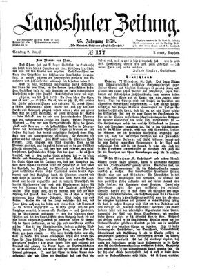 Landshuter Zeitung Samstag 2. August 1873