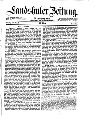 Landshuter Zeitung Sonntag 10. August 1873