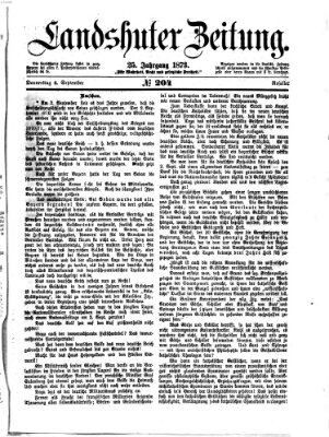 Landshuter Zeitung Donnerstag 4. September 1873