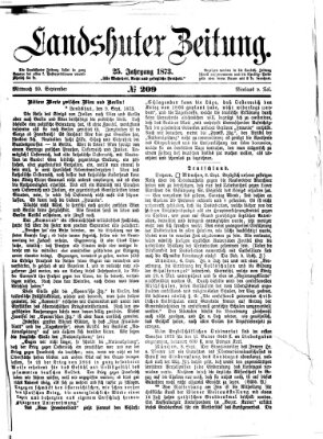 Landshuter Zeitung Mittwoch 10. September 1873