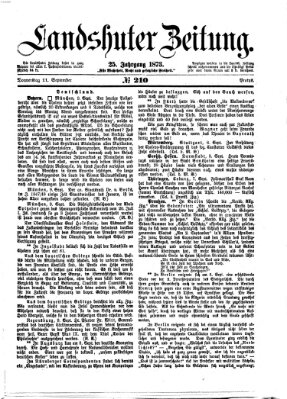 Landshuter Zeitung Donnerstag 11. September 1873