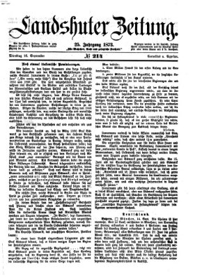 Landshuter Zeitung Dienstag 16. September 1873