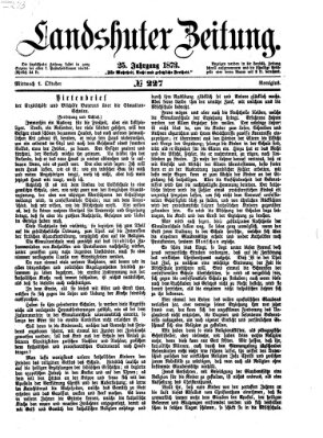 Landshuter Zeitung Mittwoch 1. Oktober 1873