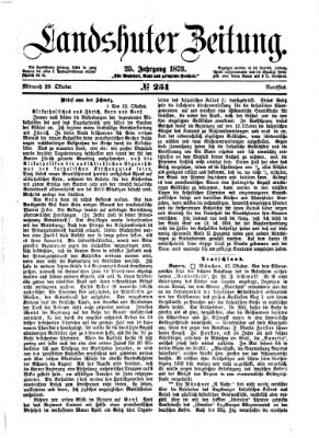 Landshuter Zeitung Mittwoch 29. Oktober 1873