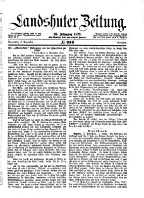 Landshuter Zeitung Donnerstag 6. November 1873