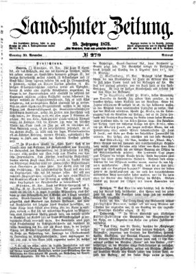 Landshuter Zeitung Sonntag 30. November 1873