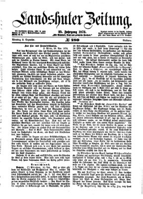 Landshuter Zeitung Dienstag 2. Dezember 1873