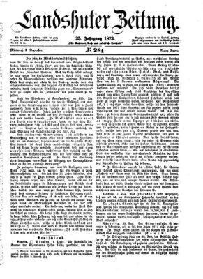 Landshuter Zeitung Mittwoch 3. Dezember 1873