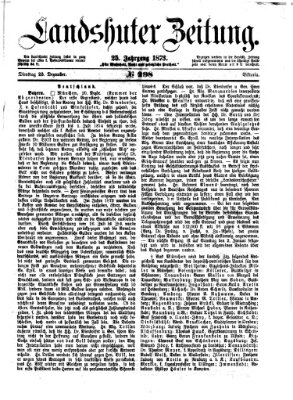 Landshuter Zeitung Dienstag 23. Dezember 1873