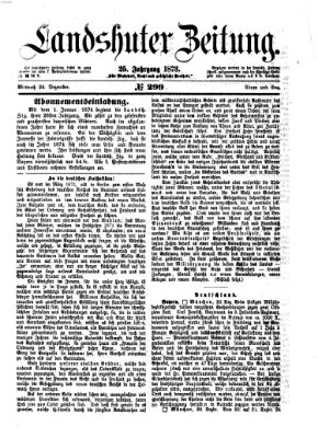 Landshuter Zeitung Mittwoch 24. Dezember 1873