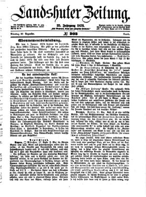 Landshuter Zeitung Dienstag 30. Dezember 1873