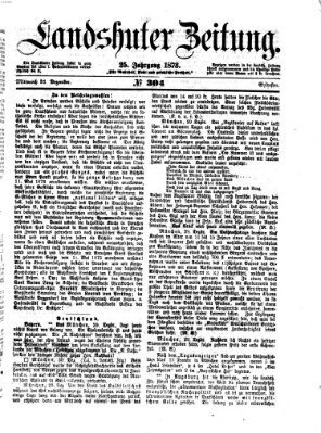 Landshuter Zeitung Mittwoch 31. Dezember 1873