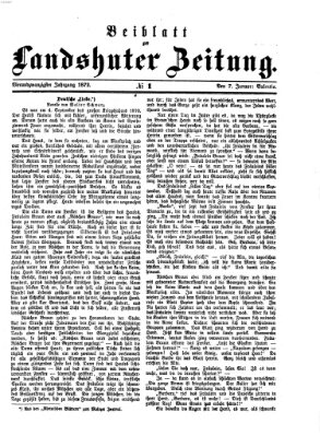 Landshuter Zeitung. Beiblatt zur Landshuter Zeitung (Landshuter Zeitung) Sonntag 7. Januar 1872