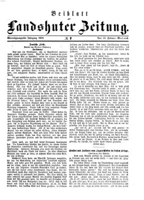 Landshuter Zeitung. Beiblatt zur Landshuter Zeitung (Landshuter Zeitung) Montag 19. Februar 1872