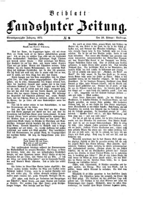 Landshuter Zeitung. Beiblatt zur Landshuter Zeitung (Landshuter Zeitung) Montag 26. Februar 1872