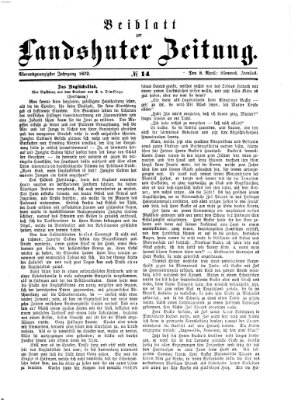 Landshuter Zeitung. Beiblatt zur Landshuter Zeitung (Landshuter Zeitung) Montag 8. April 1872