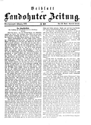 Landshuter Zeitung. Beiblatt zur Landshuter Zeitung (Landshuter Zeitung) Montag 29. April 1872