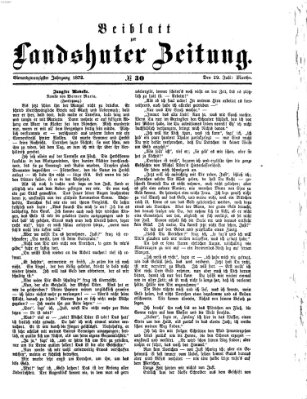 Landshuter Zeitung. Beiblatt zur Landshuter Zeitung (Landshuter Zeitung) Montag 29. Juli 1872