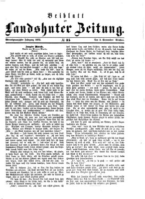 Landshuter Zeitung. Beiblatt zur Landshuter Zeitung (Landshuter Zeitung) Montag 2. September 1872