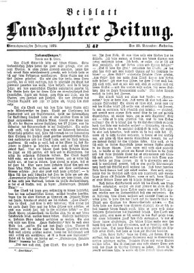 Landshuter Zeitung. Beiblatt zur Landshuter Zeitung (Landshuter Zeitung) Montag 25. November 1872