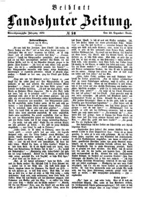 Landshuter Zeitung. Beiblatt zur Landshuter Zeitung (Landshuter Zeitung) Montag 30. Dezember 1872