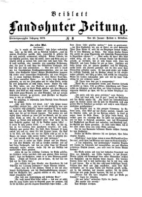 Landshuter Zeitung. Beiblatt zur Landshuter Zeitung (Landshuter Zeitung) Montag 20. Januar 1873