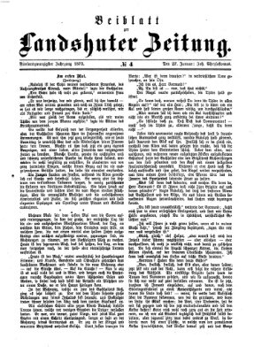 Landshuter Zeitung. Beiblatt zur Landshuter Zeitung (Landshuter Zeitung) Montag 27. Januar 1873