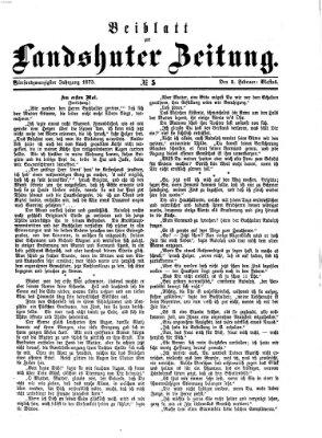 Landshuter Zeitung. Beiblatt zur Landshuter Zeitung (Landshuter Zeitung) Montag 3. Februar 1873