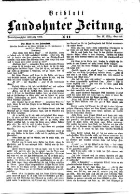 Landshuter Zeitung. Beiblatt zur Landshuter Zeitung (Landshuter Zeitung) Montag 17. März 1873