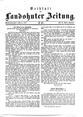 Landshuter Zeitung. Beiblatt zur Landshuter Zeitung (Landshuter Zeitung) Sonntag 13. April 1873