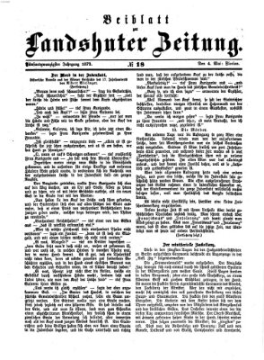 Landshuter Zeitung. Beiblatt zur Landshuter Zeitung (Landshuter Zeitung) Sonntag 4. Mai 1873