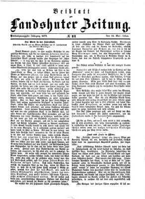 Landshuter Zeitung. Beiblatt zur Landshuter Zeitung (Landshuter Zeitung) Sonntag 25. Mai 1873