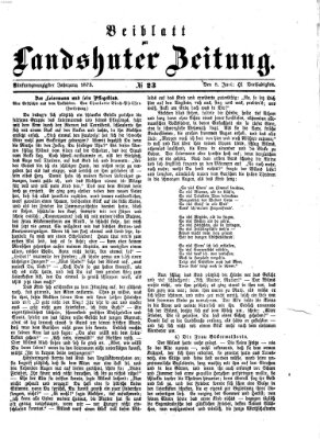 Landshuter Zeitung. Beiblatt zur Landshuter Zeitung (Landshuter Zeitung) Sonntag 8. Juni 1873