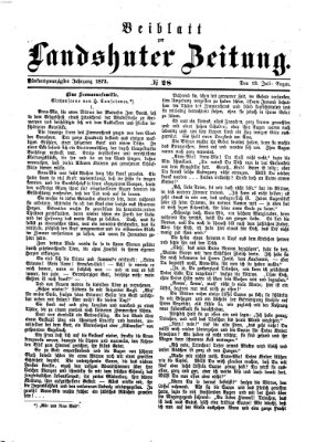 Landshuter Zeitung. Beiblatt zur Landshuter Zeitung (Landshuter Zeitung) Sonntag 13. Juli 1873