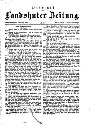 Landshuter Zeitung. Beiblatt zur Landshuter Zeitung (Landshuter Zeitung) Sonntag 3. August 1873