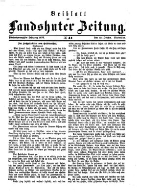 Landshuter Zeitung. Beiblatt zur Landshuter Zeitung (Landshuter Zeitung) Sonntag 12. Oktober 1873