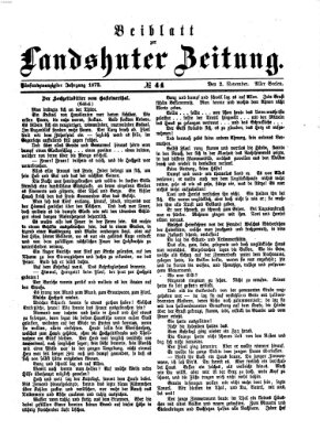 Landshuter Zeitung. Beiblatt zur Landshuter Zeitung (Landshuter Zeitung) Sonntag 2. November 1873