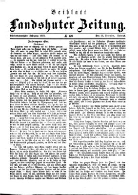 Landshuter Zeitung. Beiblatt zur Landshuter Zeitung (Landshuter Zeitung) Sonntag 30. November 1873