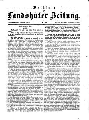 Landshuter Zeitung. Beiblatt zur Landshuter Zeitung (Landshuter Zeitung) Sonntag 28. Dezember 1873