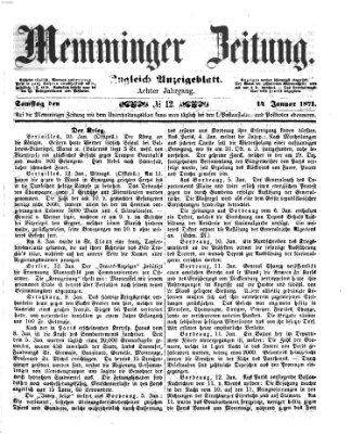 Memminger Zeitung Samstag 14. Januar 1871