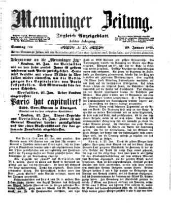 Memminger Zeitung Sonntag 29. Januar 1871