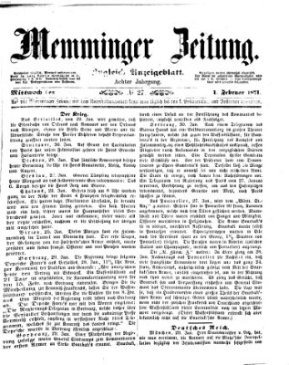 Memminger Zeitung Mittwoch 1. Februar 1871