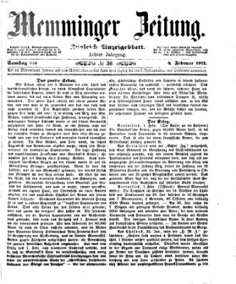 Memminger Zeitung Samstag 4. Februar 1871