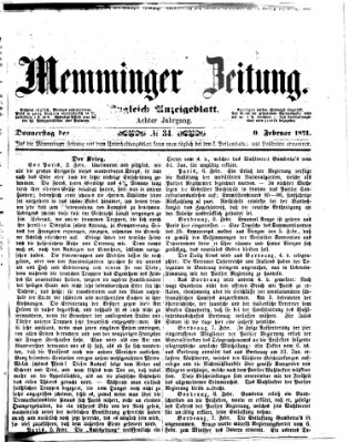 Memminger Zeitung Donnerstag 9. Februar 1871