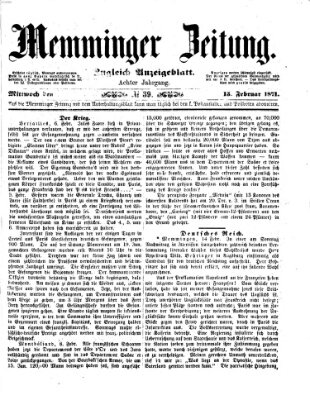 Memminger Zeitung Mittwoch 15. Februar 1871