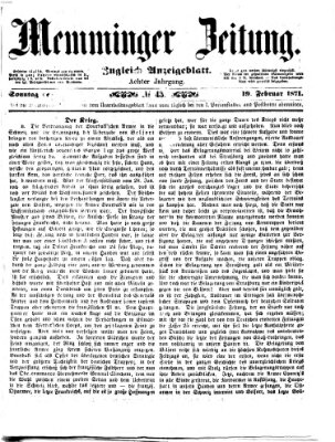 Memminger Zeitung Sonntag 19. Februar 1871