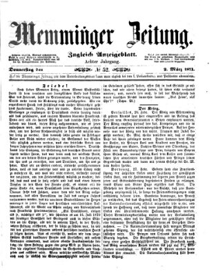 Memminger Zeitung Donnerstag 2. März 1871