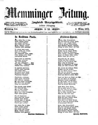 Memminger Zeitung Sonntag 5. März 1871